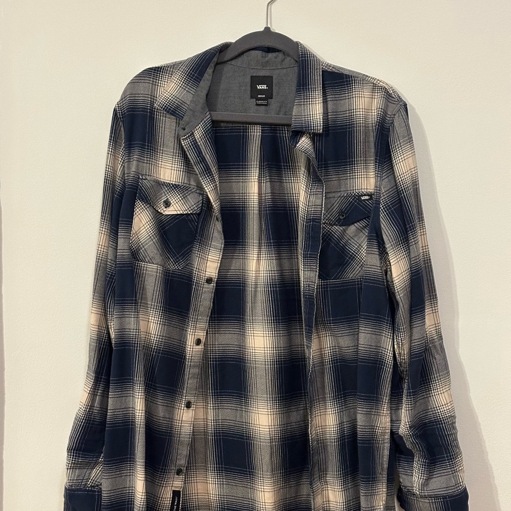 Vans Navy and Cream Checkered Shirt